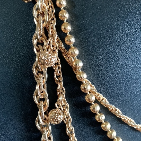 Napier Vintage Four Strand Goldtone Necklace - Picture 14 of 16